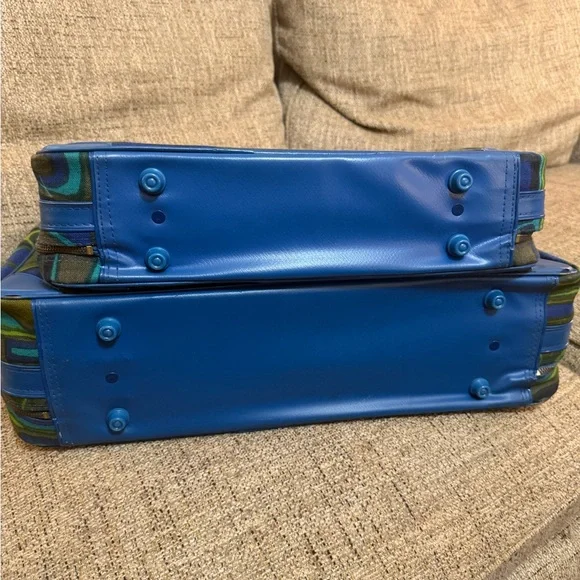 Vintage made In Japan 2 suitcases mod retro 60s 70s - Picture 7 of 8